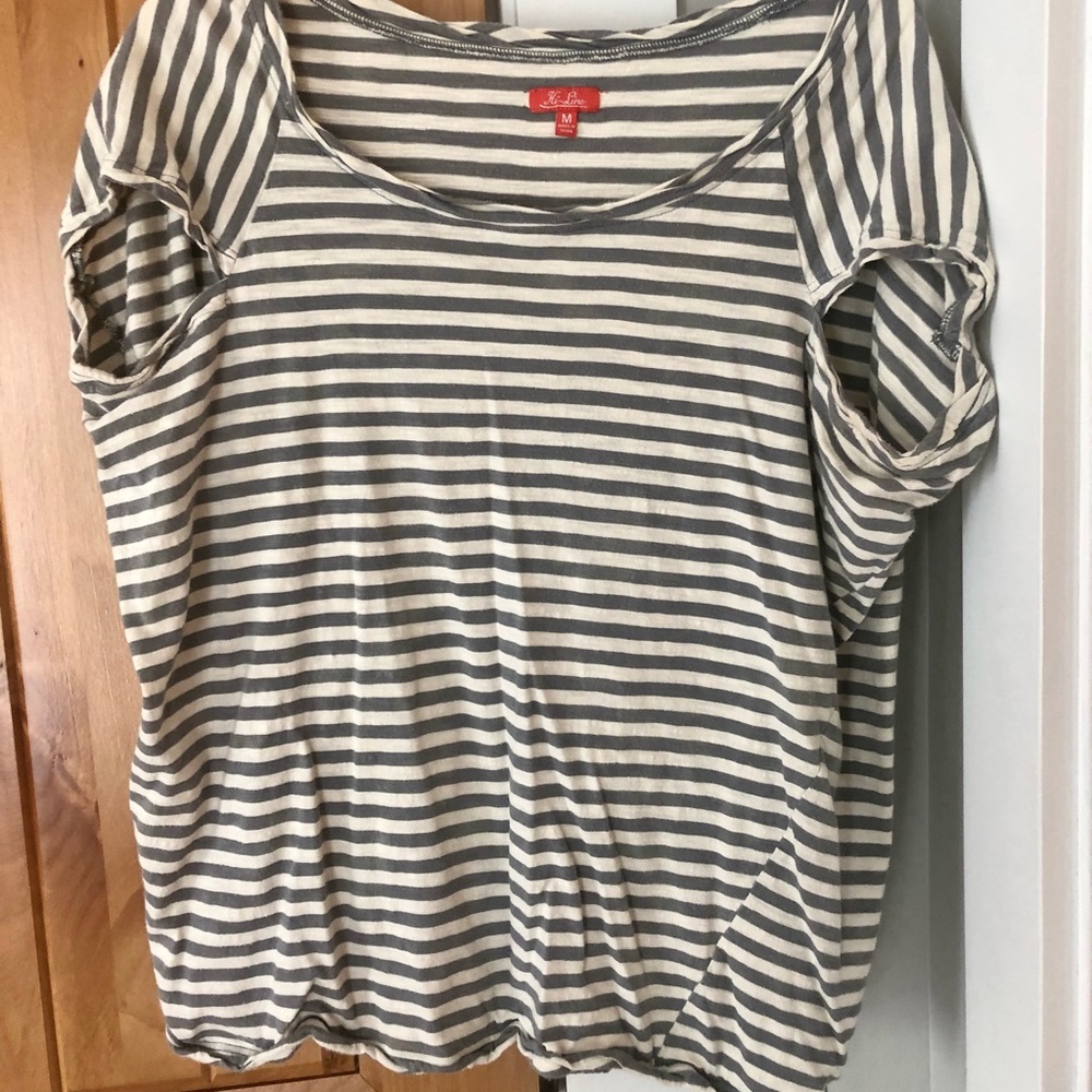 Madewell Hi Line striped cap sleeve tee shirt